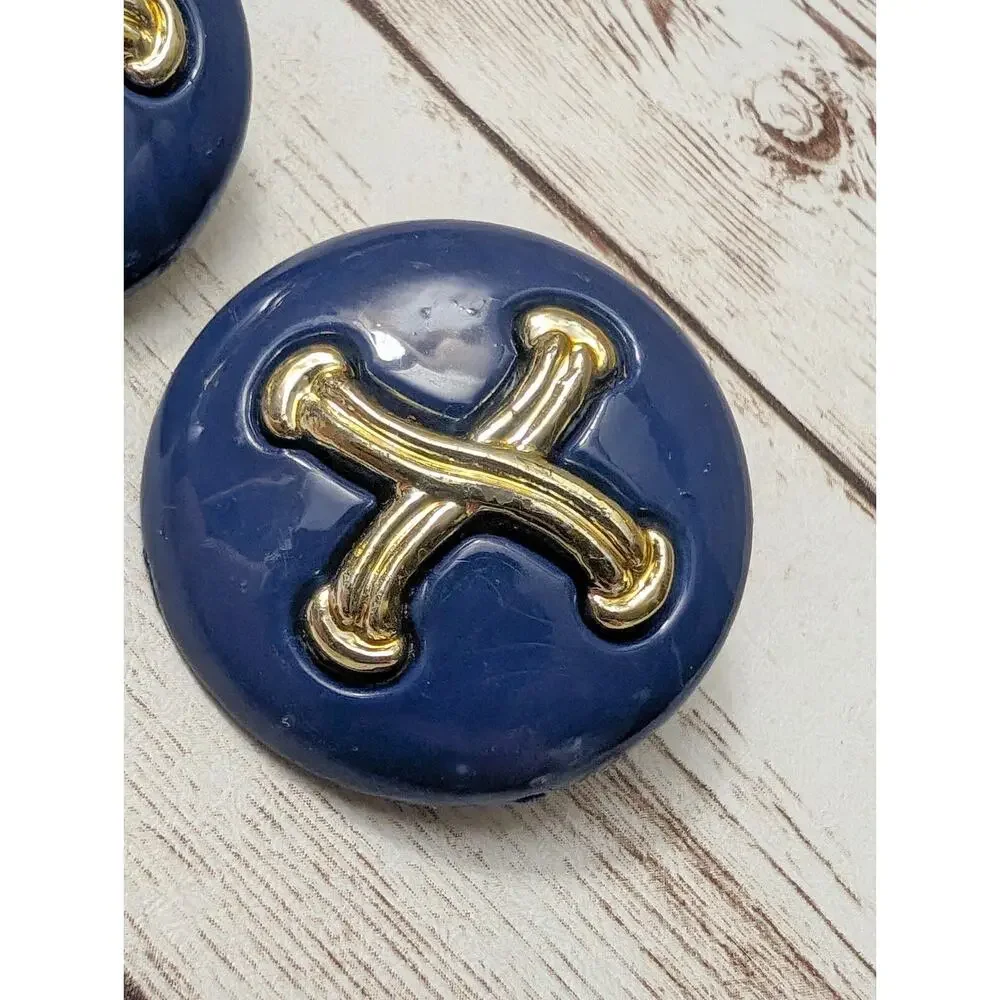 Vintage Clip On Earrings - 1 & 3/8